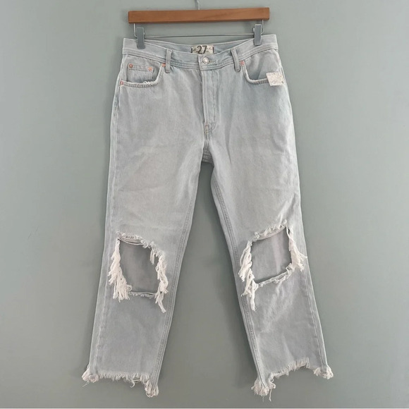 Free People Maggie Straight Jean in Paradise Blue NWT 27 - Picture 7 of 15